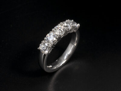 Ladies 5 Diamond Eternity Ring, Round Brilliant Cut Lab Grown Diamonds 1.26ct Total (5)