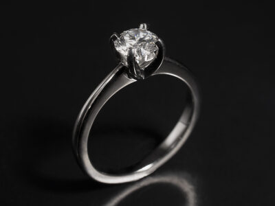 Ladies Diamond Solitaire Engagement Ring, Platinum Claw Set Design, Round Brilliant Cut Diamond 0.72ct E Colour SI Clarity
