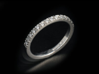 Ladies Lab Grown Diamond Eternity Ring, Platinum Castle Set Eternity Ring, Round Brilliant Cut Lab Grown Diamonds 0.21ct Total