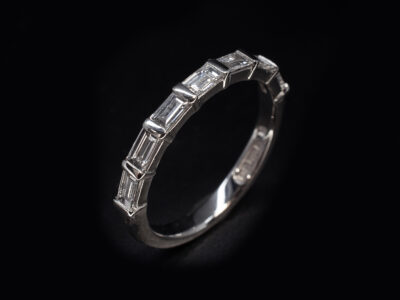 Ladies Lab Grown Diamond Wedding Ring, Platinum Bar Set Design, Baguette Cut Lab Grown Diamonds 0.91ct Total (7)