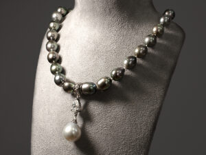 Tahitian Baroque and South Sea Pearl Strand with Diamond Accent Detailing