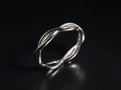 Ladies Lattice Design Platinum Wedding Ring