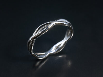 Ladies Platinum Lattice Design Wedding Ring