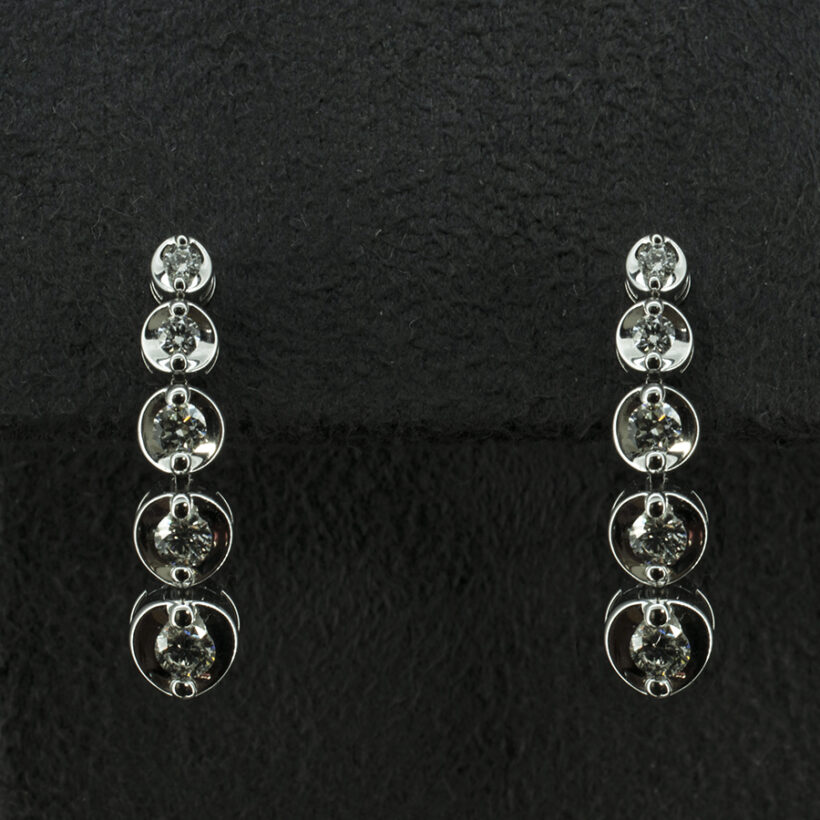 Ladies 18kt White Gold Diamond Ckaw Set Drop Earrings 0.36ct (10)