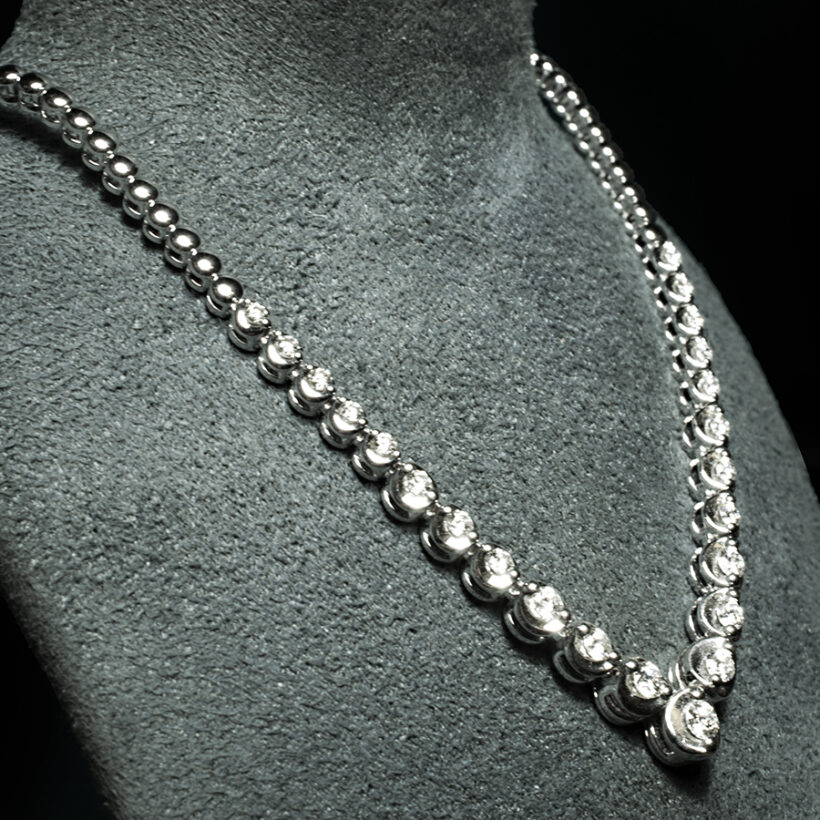 18kt White Gold Diamond Set Necklet