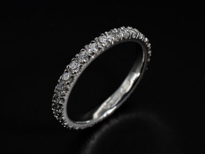 Ladies Full Diamond Band Wedding Ring, Platinum Castle Set Design, Round Brilliant Cut Lab Grown Diamonds 1.00ct (30)